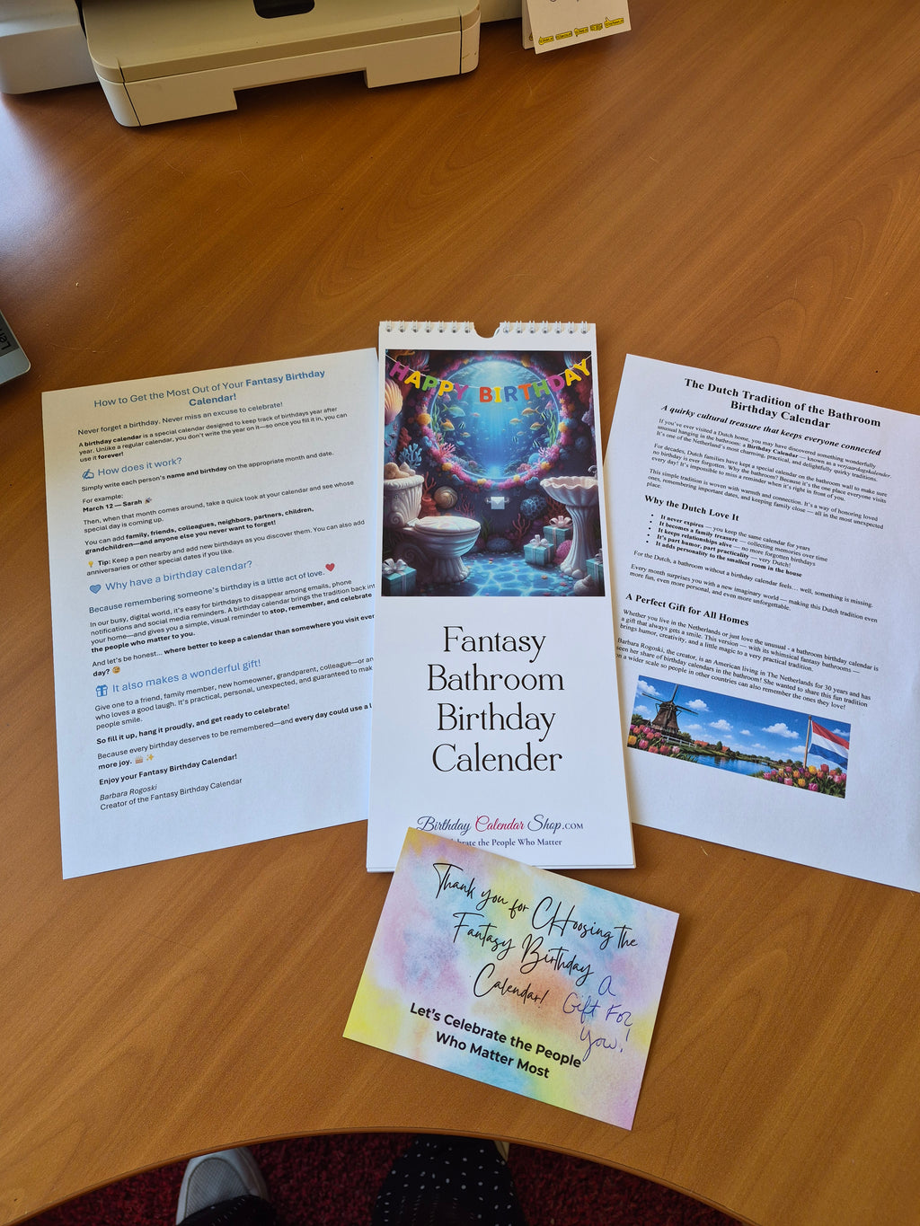 Fantasy Bathroom Birthday Calendar