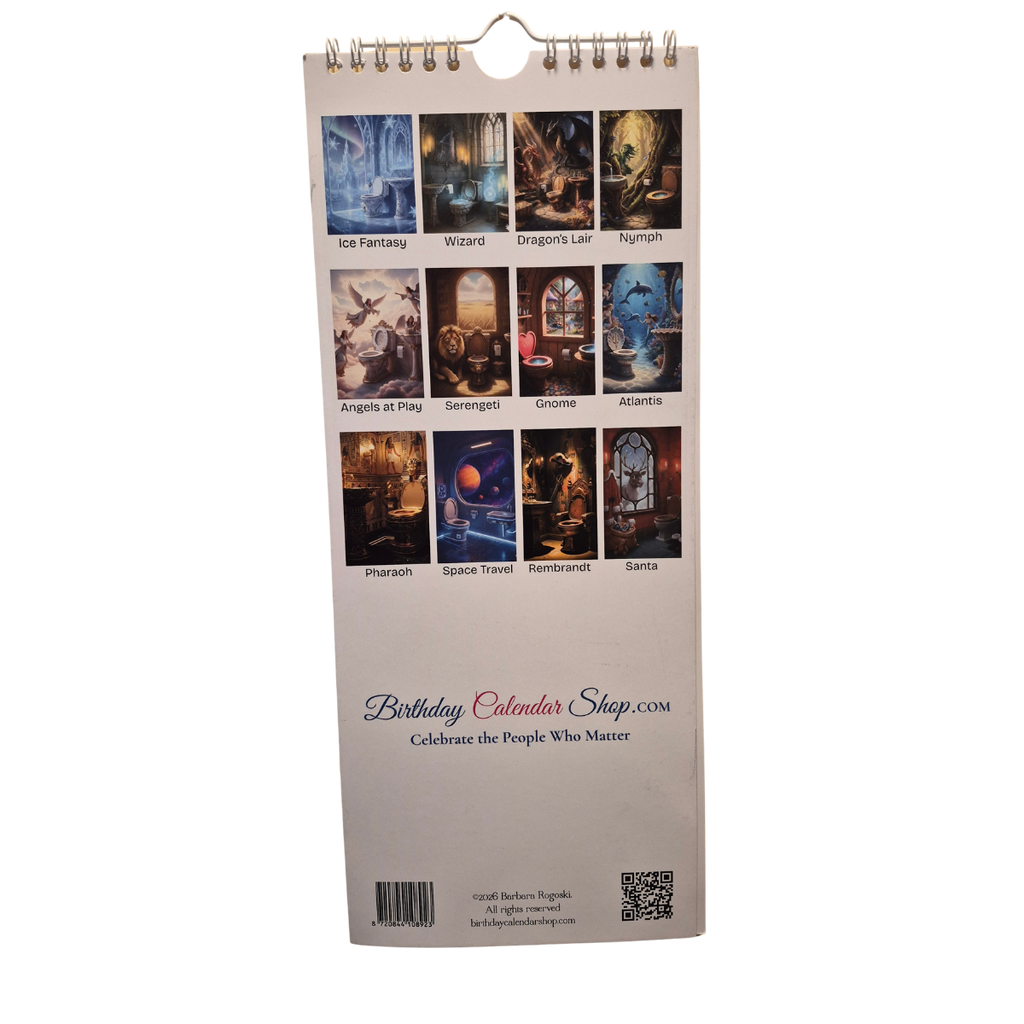 Fantasy Bathroom Birthday Calendar
