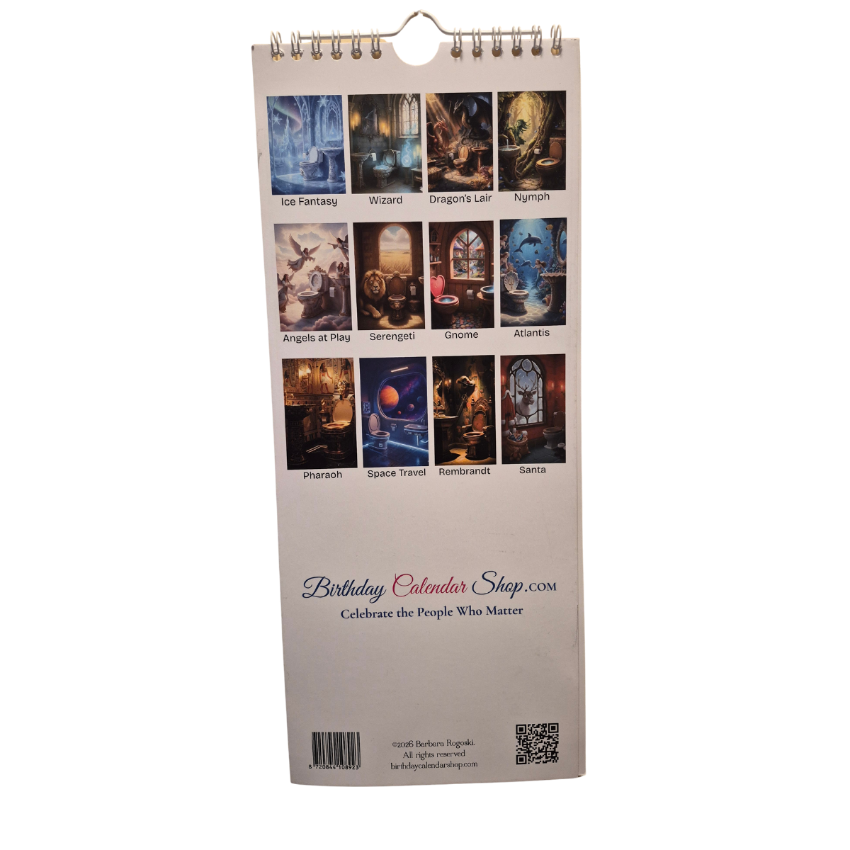 Fantasy Bathroom Birthday Calendar